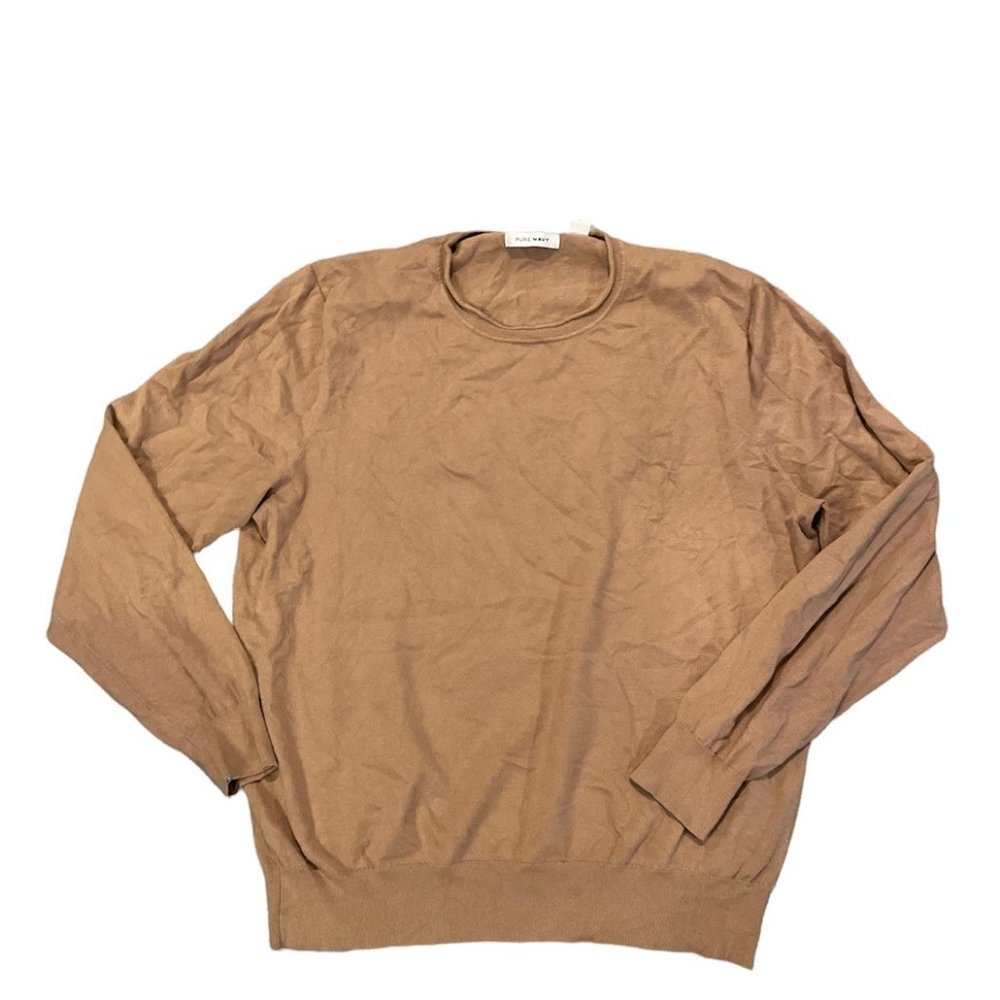 Men's "Pure Navy" - Tan Sweater - Size XL